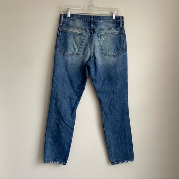 Frame Denim Le Boy Distressed Straight Leg Jeans in Kirkwall - Picture 8 of 9